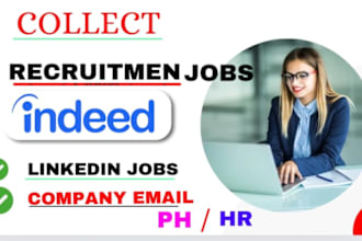 be providing scraped data of indeed jobs and details company hiring manager