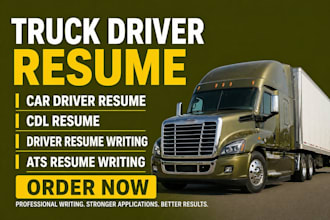 design ats friendly truck driver resume, car driver resume and cover letter