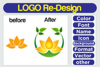 fix redesign revamp edit recreate existing and update your logo creatively