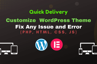 customize wordpress theme and fix wordpress errors issues