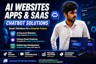 develop ai powered website, saas chatbot and mobile app