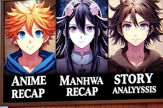 write scripts for anime, manhwa and manga recap video for youtube