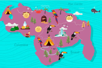 can do vector map illustration