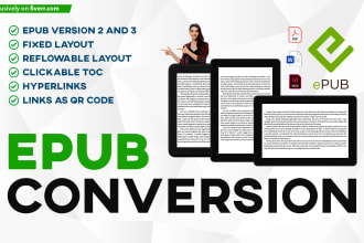 convert PDF to epub and doc docx indesign to  ebook