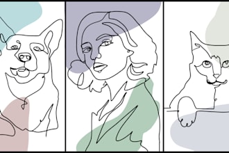 create a visually stunning line art illustration