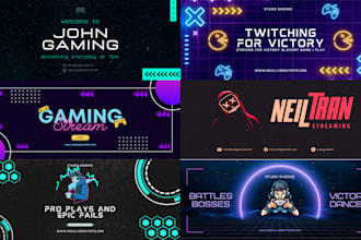 create sm banner, bulk yt thumbnails, any graphic art, cover art, twitch banner
