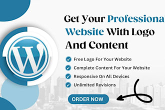 develop or redevelop a unique wordpress website with a free logo and content