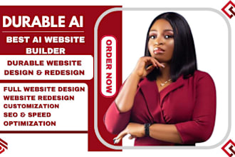 design durable, durable ai website, 10web ecommerce website, duda website design