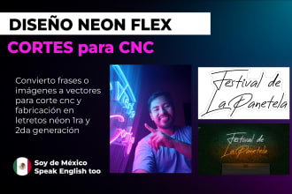 diseño vector neon flex para corte en cnc