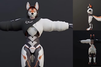 edit or create custom furry avatar, fursuit, vrc avatar for vrchat game