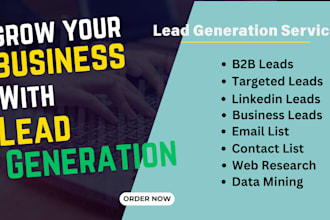 do b2b lead generation, web research, market research, data mining,lead scraping
