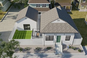 create 3d model and render exterior, interior, 3d floor plan