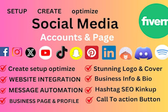 create a social media account and set up fb and business page