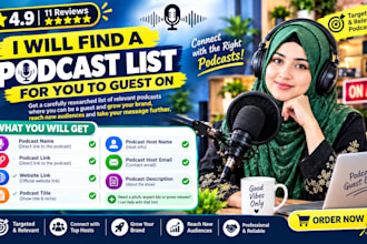find a podcast list for you to guest on