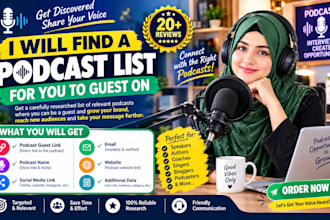 find a podcast list for you to guest on