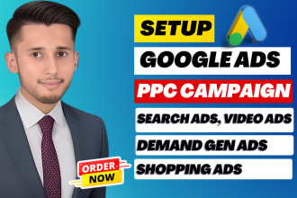 setup google ads search ads display shopping youtube ad, adwords PPC campaigns