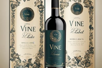 design label and box for vodka, whiskey, gin, wine, liquor and bottle label