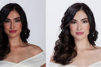 do 3 image skin retouch and glamour makeup