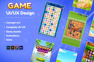 design amazing game UI UX and game assets