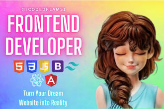 be your frontend web developer using HTML, CSS, bootstrap, tailwindcss, react js