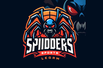 make an amazing spider sport mascot logo design   with unlimited revision