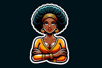 design beautiful female african mascot logo design  free revisions