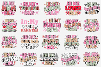 family retro svg, in my era svg bundle, valentine, easter, in my svg design,