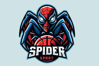 design high quality spider sport mascot logo for you  with new concept
