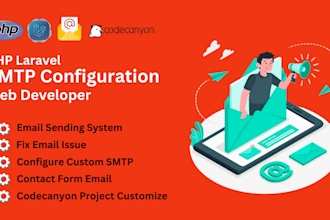 configure SMTP system in codecanyon project for you