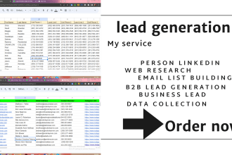 do targeted b2b lead generation, data collection, email list