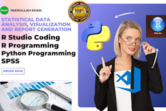 do statistical data analysis, r coding, SAS, excel, spss, python programming