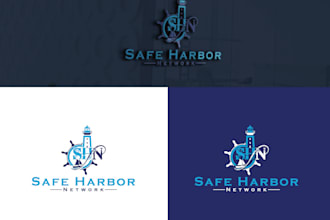 provide eye catching awesome safe harbor network logo design