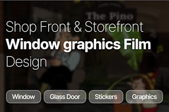design shop front storefront window graphics, stickers, film
