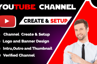 do youtube channel create and setup with logo and banner