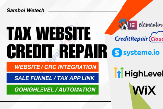 design tax website credit repair website finance website income tax website