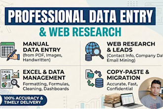 do excel data entry, shopify data entry, CRM data entry