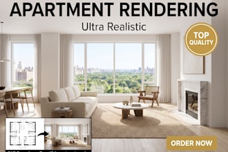 design modern apartment interior with realistic 3d rendering