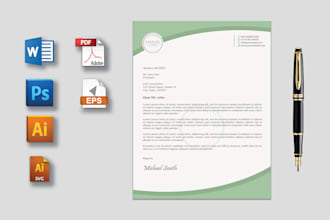 do editable letterhead, business card and stationery items in 4 hours