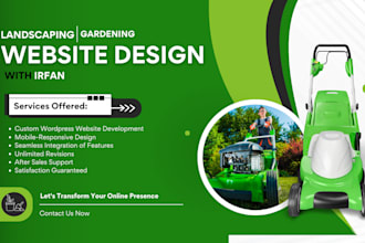 build landscaping, gardening, farming, and planting wordpress website