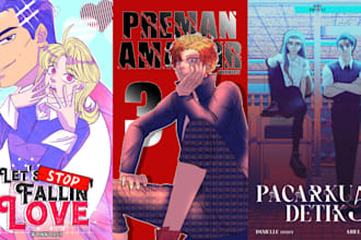 draw webnovel and book cover in anime and manhwa style