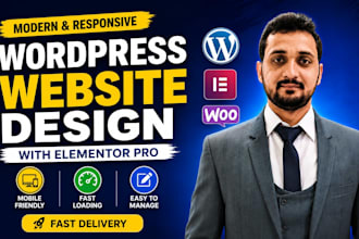 develop wordpress website with elementor, redesign elementor website
