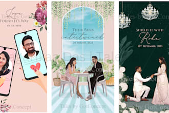 do caricature wedding invitation videos