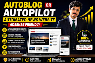 create an autoblog or autopilot automated news website adsense friendly