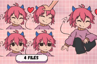 draw your png tuber, character, oc, chibi, furry, vtuber
