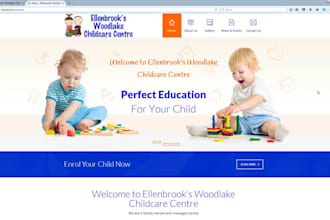 design a daycare website, kindergarten, preschool website design with SEO
