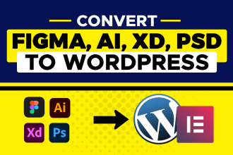 design figma to elementor or PSD to elementor using elementor pro