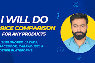 do price analysis of any item for shopee lazada social media