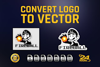 vector tracing, recreate or convert logo to vector perfectly
