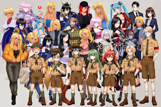 draw visual novel anime character
