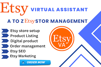 manage etsy full account as etsy VA, etsy store manager, etsy SEO